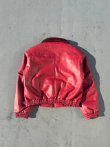 Synthetic Leather Fur Collar Blouson