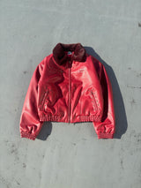 Synthetic Leather Fur Collar Blouson