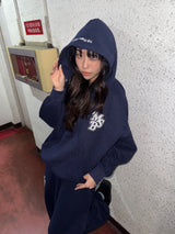 line stone glitter hoodie