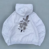 心紋身拉鍊連帽衫