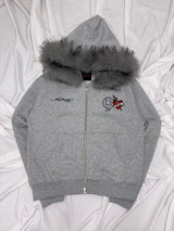 ×Ed Hardy 90 Logo Fur Zip Hoodie