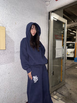 line stone glitter sweat pants