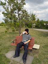 YS multi border box polo shirt