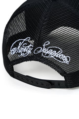 【9090xSUPPLIER】Cross Leather Patch Mesh Cap