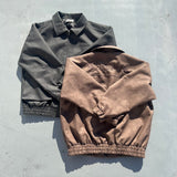 embroidered leather blouson