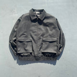 embroidered leather blouson