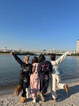 그라데이션 나비 로고 스웨트 팬츠