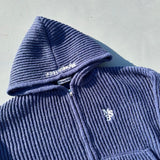 이중 지퍼 니트 까마귀