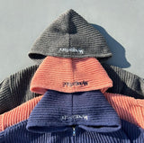 이중 지퍼 니트 까마귀