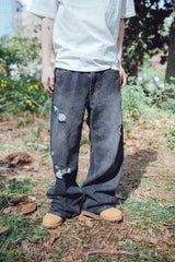 YS Damage Wide Denim