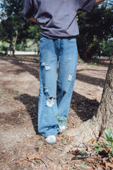 YS Damage Wide Denim