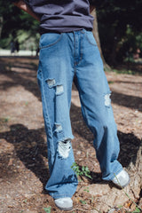 YS Damage Wide Denim