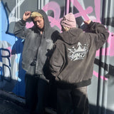 King Logo Vintage Denim Hoodie