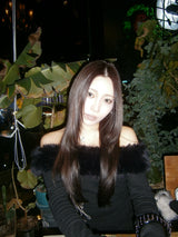 크로스 퍼 오프숄더 티