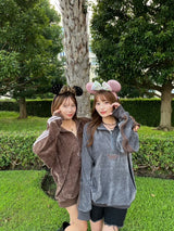 Velours lamé half zip track jacket