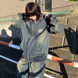 King Logo Vintage Denim Hoodie