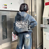 King Logo Vintage Denim Hoodie