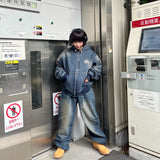 King Logo Vintage Denim Hoodie