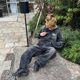 King Logo Vintage Denim Hoodie