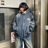 King Logo Vintage Denim Hoodie