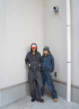 CMT ruler boa denim hooded jacket