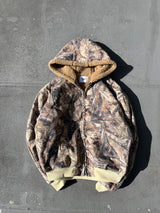 Universal logo boa duck hooded jacket