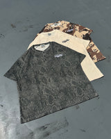 Cursive Logo Thermal Henley Neck Short Sleeve Tee