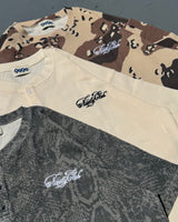 Cursive Logo Thermal Henley Neck Short Sleeve Tee