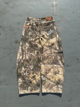 King Logo Slub Denim Buggy Pants