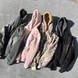 Universal logo boa duck hooded jacket