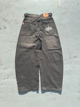 King Logo Slub Denim Buggy Pants