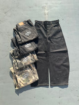 King Logo Slub Denim Buggy Pants