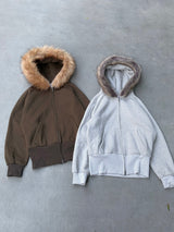 volume fur zip hoodie