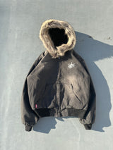 King Logo Slub Denim Far Zip Hoodie