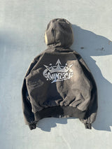 King Logo Slub Denim Far Zip Hoodie