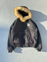 King Logo Slub Denim Far Zip Hoodie