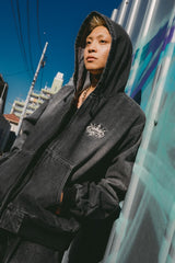 King Logo Vintage Denim Hoodie