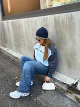 バイカラーラグランスウェット