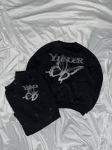 그라데이션 나비 로고 스웨트 팬츠