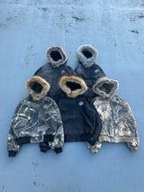 King Logo Slub Denim Far Zip Hoodie