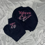 Gradation butterfly logo sweat