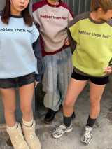 バイカラーラグランスウェット