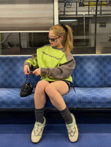 バイカラーラグランスウェット