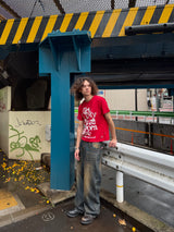 Grunge studs wide denim