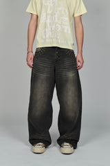 Grunge studs wide denim