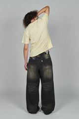 Grunge studs wide denim