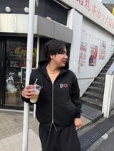 Heart patch logo zip hoodie