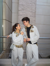 check switching sweat pants