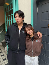 Heart patch logo zip hoodie