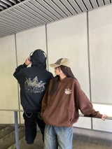 國王徽標顏料連帽衫